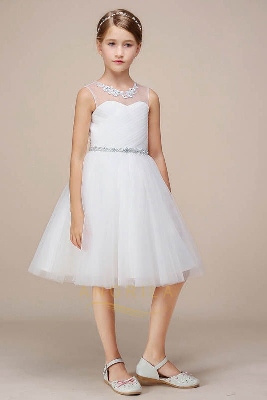 A-line Knee-length Tulle Flower Girl Dresses