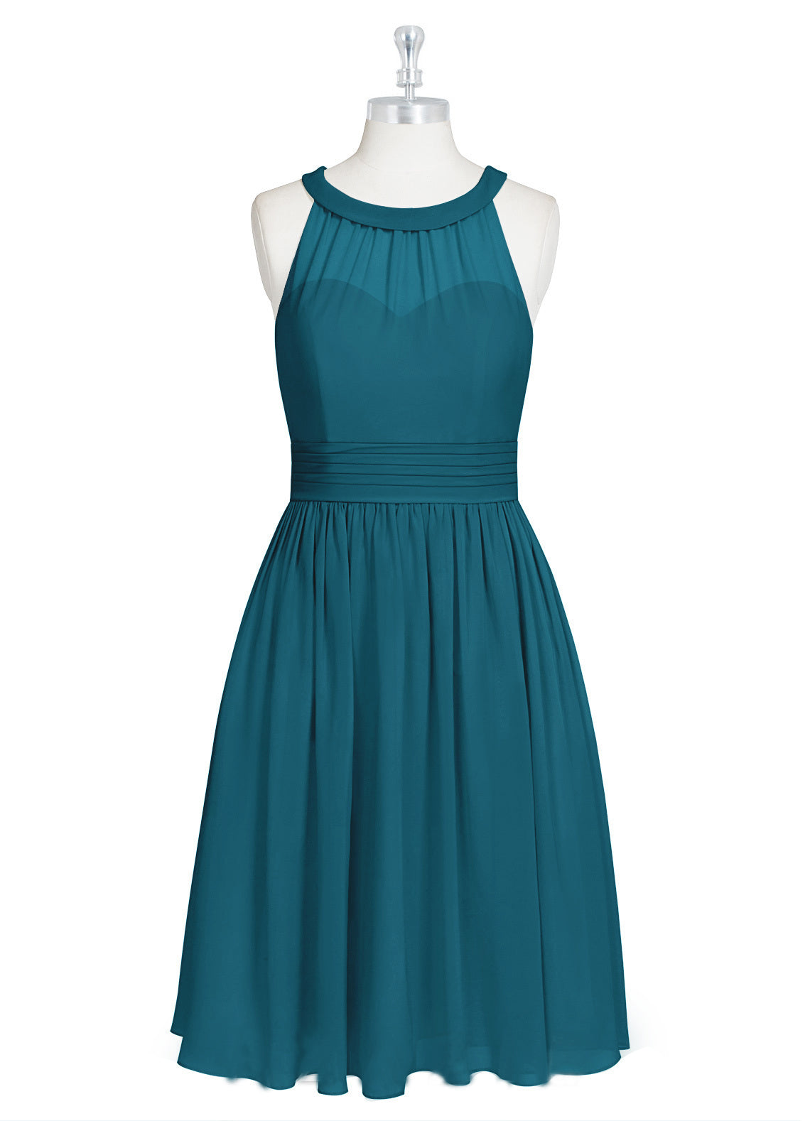 A-Line/Princess Scoop Neck Chiffon Short Bridesmaid Dress